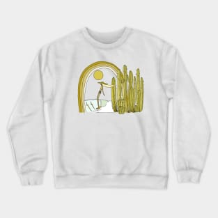 desert surf cacti daydreams // retro surf art by surfy birdy Crewneck Sweatshirt